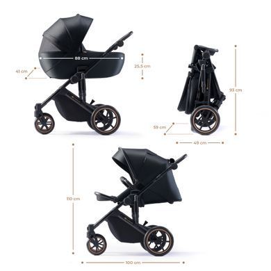 Универсальная коляска 2 в 1 Kinderkraft Prime 2 Venezian Black (KSPRIM02BLK2000) Spok