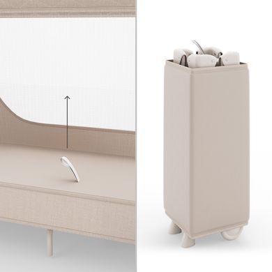 Кровать-манеж з пеленатором Kinderkraft Leody Up Beige (KCLEODUPBEG00AC) Spok