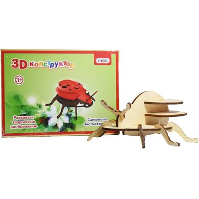 3D деревянный конструктор Strateg Божья коровка (606) Spok