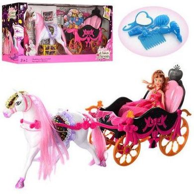 Кукольный набор Карета с лошадью и куклой Bambi Carriage Розовая (689Y) Spok