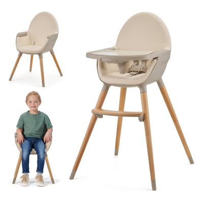 Стульчик для кормления 2 в 1 Kinderkraft Fini 2 Beige (KHFINI02BEG0000) Spok