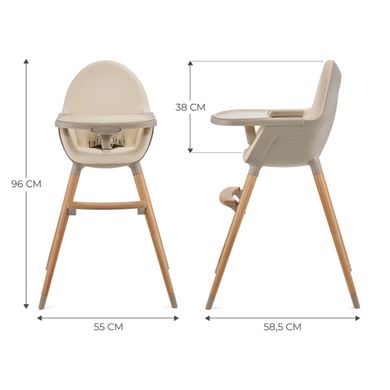 Стульчик для кормления 2 в 1 Kinderkraft Fini 2 Beige (KHFINI02BEG0000) Spok