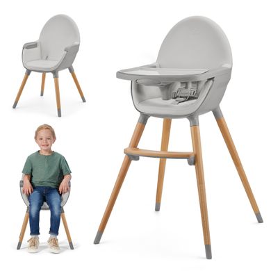 Стульчик для кормления 2 в 1 Kinderkraft Fini 2 Grey (KHFINI02GRY0000) Spok