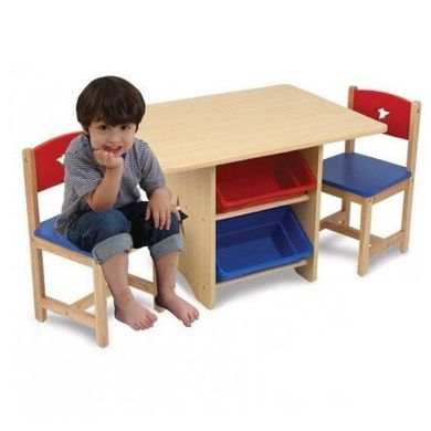 Детский стол с ящиками и двумя стульчиками KidKraft Star Table & Chair Set Синий (26912) Spok