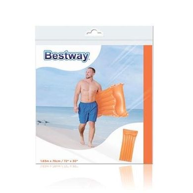 Надувной матрац для отдыха с подголовником Bestway, 183х76 см Оранжевый (44013) Spok