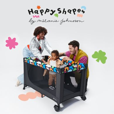 Ліжко-манеж Kinderkraft Joy 2 Happy Shapes (KLJOY02HAP00000) Spok