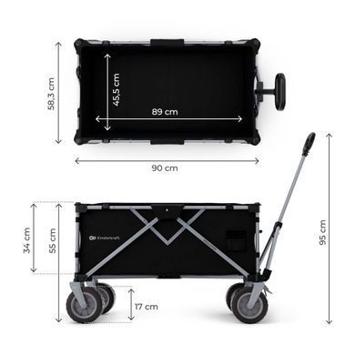 Складная туристическая тележка Kinderkraft Rollster Mystic Black (KSROLL00BLK0000) Spok