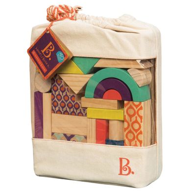 Деревянные кубики Battat Еловый домик 40 элементов в сумочке (BX1361Z) Spok