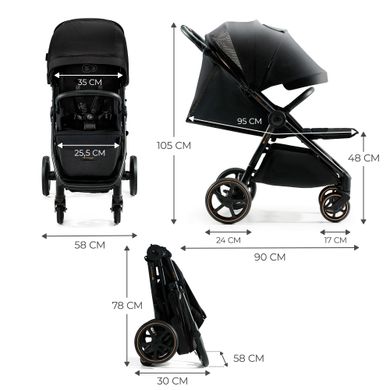 Прогулянкова коляска Kinderkraft Mitzy Ink Black (KSMITZ00BLK0000) Spok