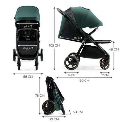 Прогулянкова коляска Kinderkraft Mitzy Jade Green (KSMITZ00GRE0000) Spok