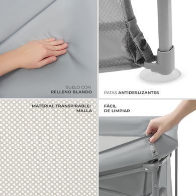Манеж Kinderkraft Ziki Grey (KLZIKI00GRY0000) Spok