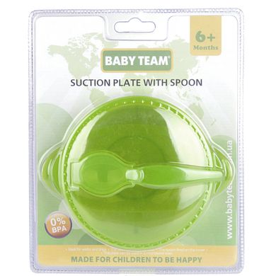 Тарелка на присоске Baby Team с крышкой и ложкой 6+ (6002) Spok