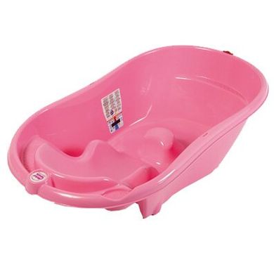 Ванночка OK Baby Onda Style с анатомической горкой, сливом и термодатчиком, Розовый (38230040/66) Spok
