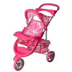 Прогулочная коляска для куклы Melogo 9614 Розовая со звездочками Spok