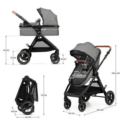 Універсальна коляска 2 в 1 Kinderkraft Esme Grey (KSESME00GRY2000) Spok