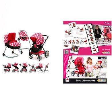 Коляска для куклы со стульчиком для кормления I’Coo D-88844 Розовая Spok