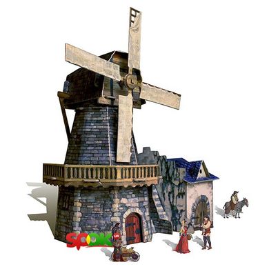 Сборная модель Умная Бумага Мельница серии Средневековый город (273) Spok