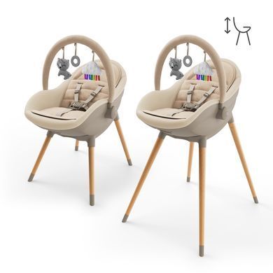 Стульчик для кормления 2 в 1 Kinderkraft Fini Up Beige (KHFINIUPBEG0000) Spok