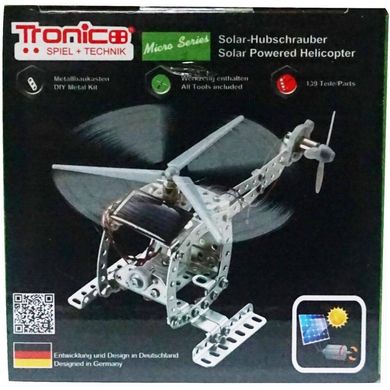 Металлический конструктор Tronico Вертолет на солнечной батарее 139 деталей (9605-3) Spok
