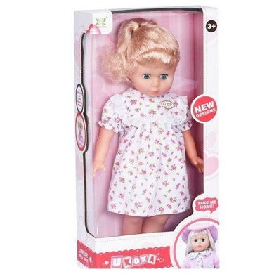 Кукла Same Toy Ukoka белое платье в розовый цветочек 45 см (8010BUt-1) Spok