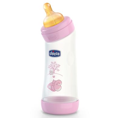 Пластиковая бутылочка Chicco Well-Being Angled (согнутая) 250 мл латексная соска 0+ месяцев Розовая (20620.10) Spok