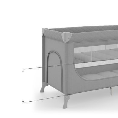 Ліжко-манеж з пеленатором Kinderkraft Leody Up Grey (KCLEODUPGRY00AC) Spok