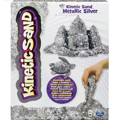 Песок для детского творчества Wacky-Tivities Kinetic Sand Metallic Серебряный 454 г (71408S) Spok