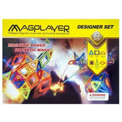 Магнитный конструктор MagPlayer 83 детали (MPA-83) Spok