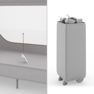 Ліжко-манеж з пеленатором Kinderkraft Leody Up Grey (KCLEODUPGRY00AC) Spok