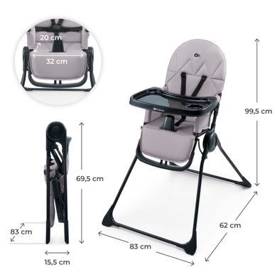 Стільчик для годування Kinderkraft Binci Grey (KHBINC00GRY0000) Spok
