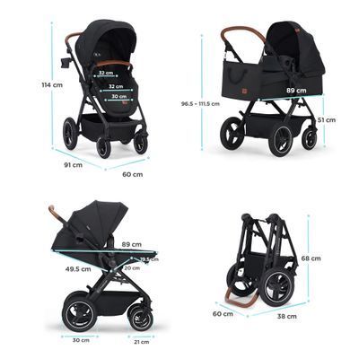 Универсальная коляска 3 в 1 Kinderkraft B-Tour Deep Black (KSBTOU00BLK3000) Spok