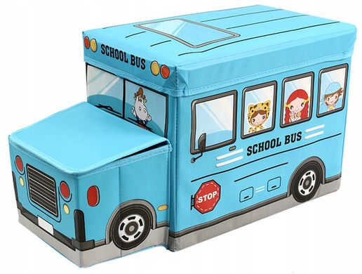 Корзина для игрушек Tilly Школьный автобус Бирюзовый (BT-TB-0011) Spok