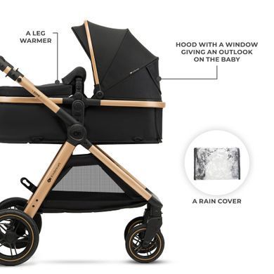 Универсальная коляска 3 в 1 Kinderkraft Esme Pro Pure Black (KSESME00BLK300N) Spok