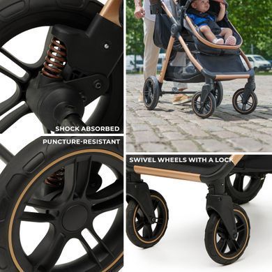 Универсальная коляска 3 в 1 Kinderkraft Esme Pro Pure Black (KSESME00BLK300N) Spok