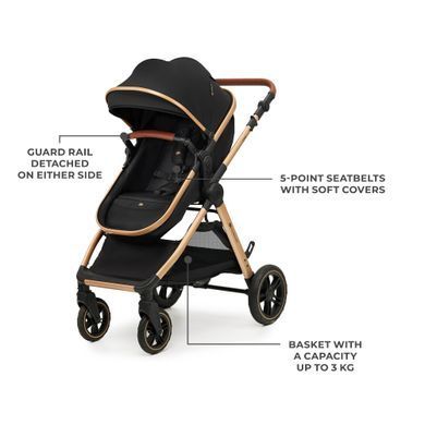 Универсальная коляска 3 в 1 Kinderkraft Esme Pro Pure Black (KSESME00BLK300N) Spok