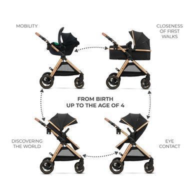 Универсальная коляска 3 в 1 Kinderkraft Esme Pro Pure Black (KSESME00BLK300N) Spok
