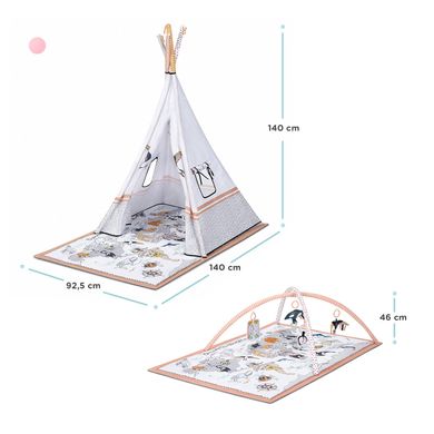 Развивальний килимок-палатка 3 в 1 Kinderkraft Tippy (KPTIPP00MUL0000) Spok