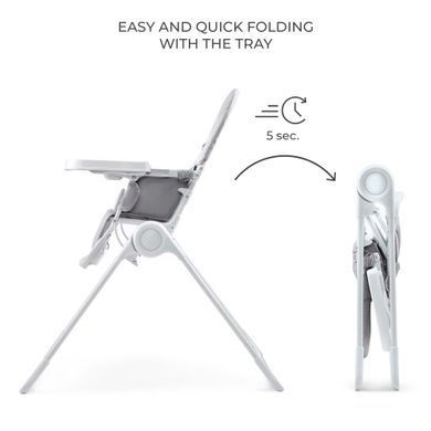 Стільчик для годування Kinderkraft Binci Light Grey (KHBINC00LGR0000) Spok