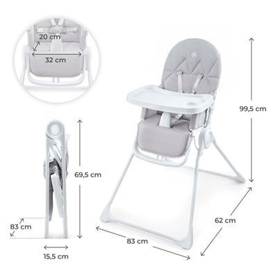 Стільчик для годування Kinderkraft Binci Light Grey (KHBINC00LGR0000) Spok