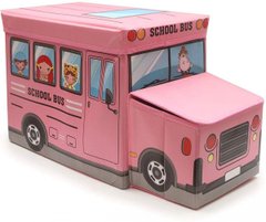 Корзина для игрушек Tilly Школьный автобус Розовый (BT-TB-0011) Spok