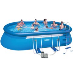 Надувной бассейн с каркасом Intex Oval Frame Pool (28192) Spok