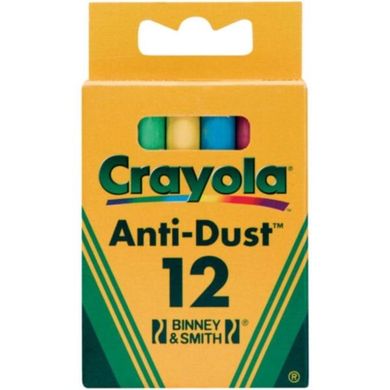 12 цветных мелков Crayola с пониженным выделением пыли (0281) Spok