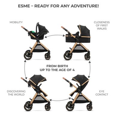 Универсальная коляска 3 в 1 Kinderkraft Esme Pure Black (KSESME00BLK3000) Spok