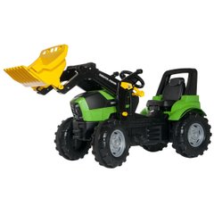 Педальный трактор с ковшом Rolly Toys RollyFarmtrac Deutz Agrotron 7250 TTV Черно-Зеленый (710133) Spok