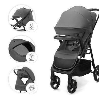 Прогулянкова коляска Kinderkraft Trig 3 Tray Grey (KSTRIG03GRY000T) Spok