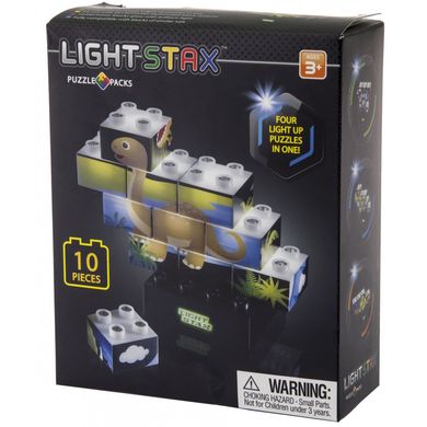 Конструктор Light Stax с LED подсветкой Puzzle Dinosaurer Edition (M03004) Spok
