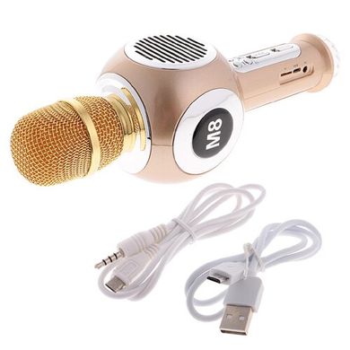 Беспроводной микрофон-караоке Bambi M8 Золотой (X13375) Spok
