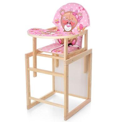 Детский стульчик для кормления Bambi Bear Pink (М V-122-9PU) Spok