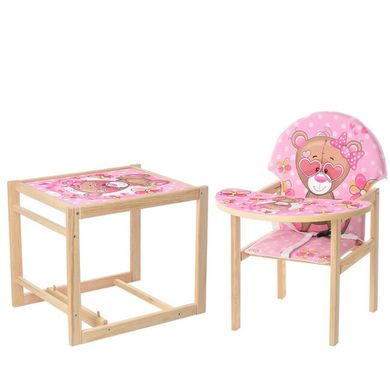 Детский стульчик для кормления Bambi Bear Pink (М V-122-9PU) Spok