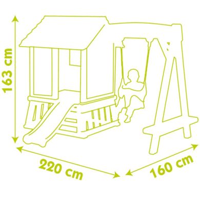 Игровой домик с горкой и качелей Smoby Forest Hut (810601) Spok